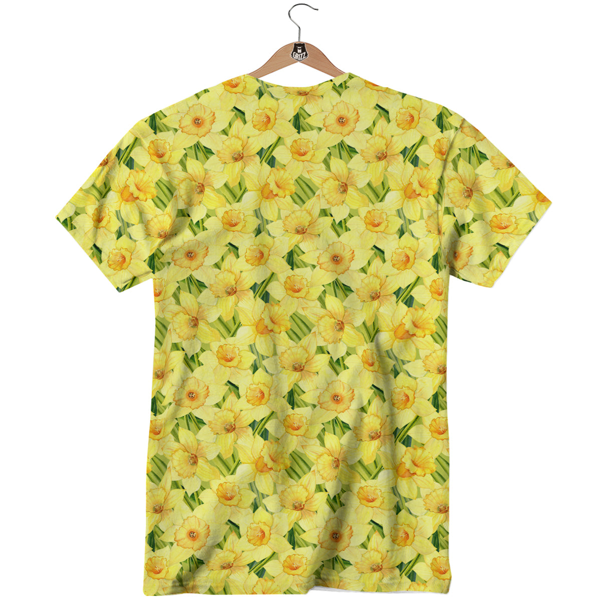 Flower Daffodil Watercolor Print Pattern T-Shirt-grizzshop