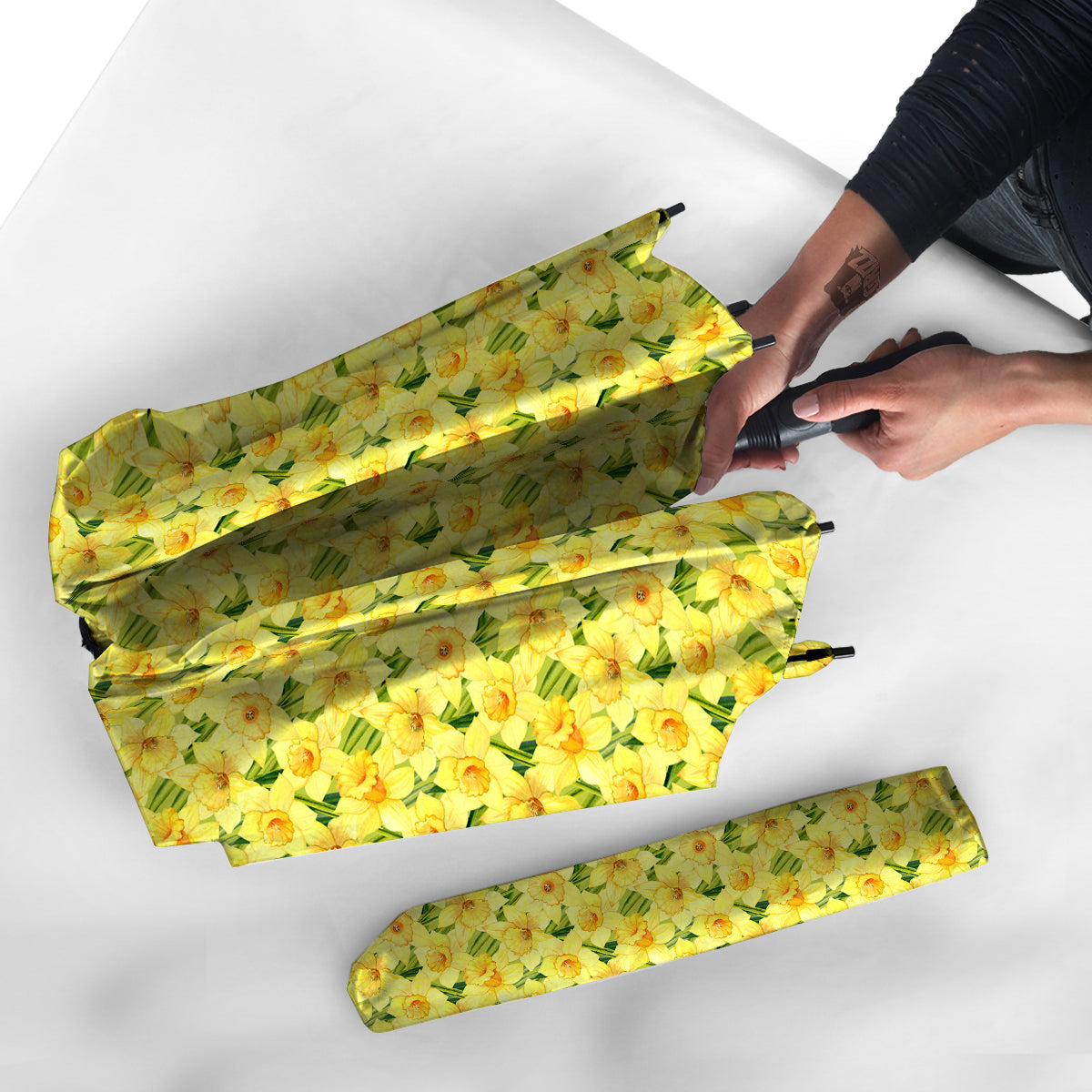 Flower Daffodil Watercolor Print Pattern Umbrella-grizzshop