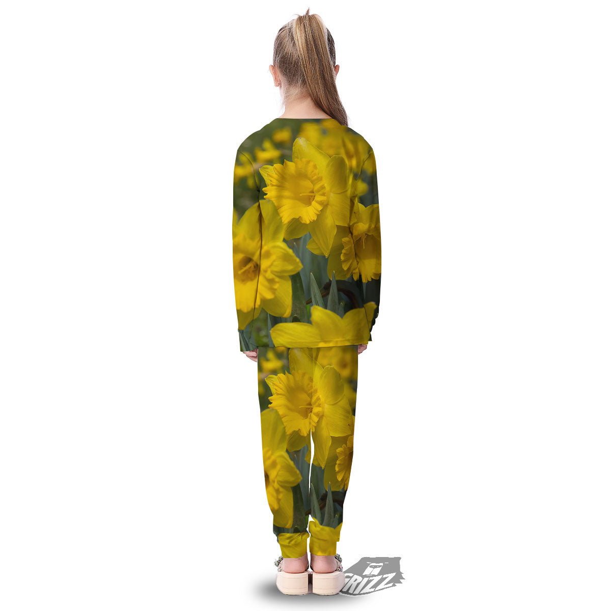 Flower Daffodil Yellow Print Kid's Pajamas-grizzshop