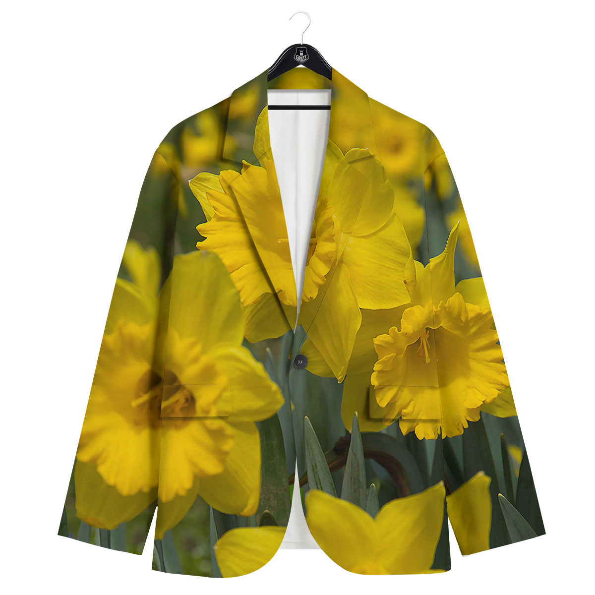 Flower Daffodil Yellow Print Men's Sport Coat-grizzshop