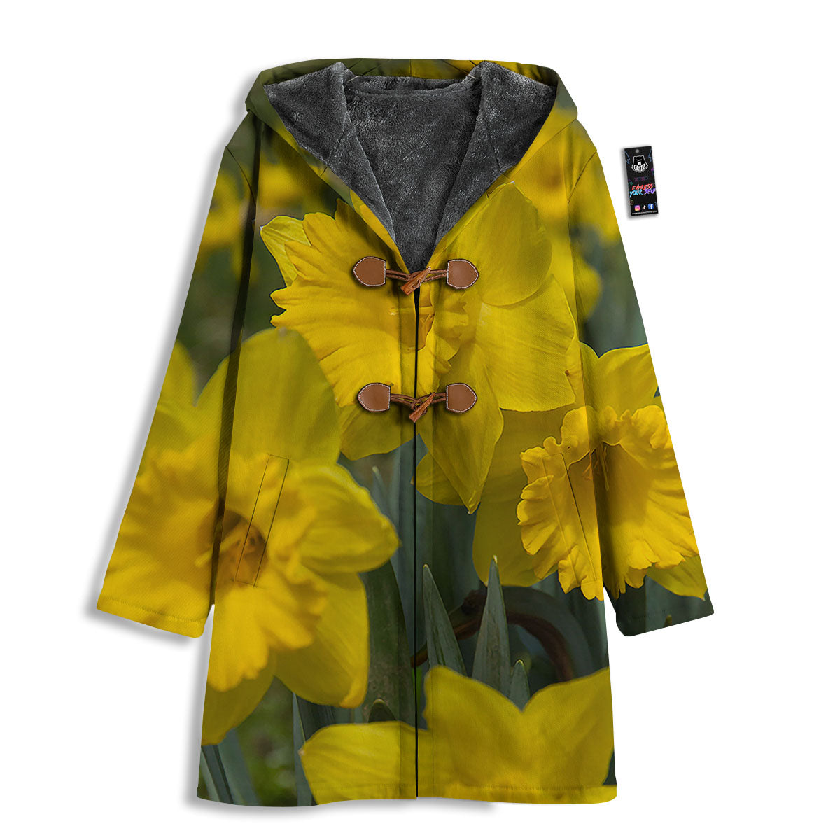 Flower Daffodil Yellow Print Men's Windbreaker Jacket-grizzshop