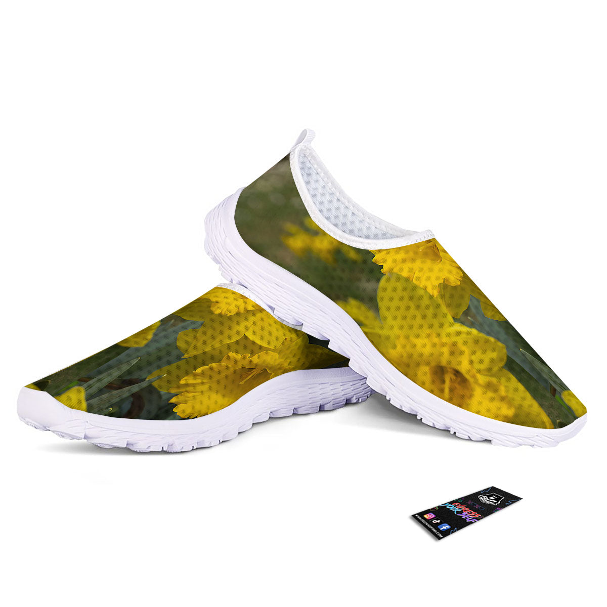 Flower Daffodil Yellow Print Nurse Shoes-grizzshop
