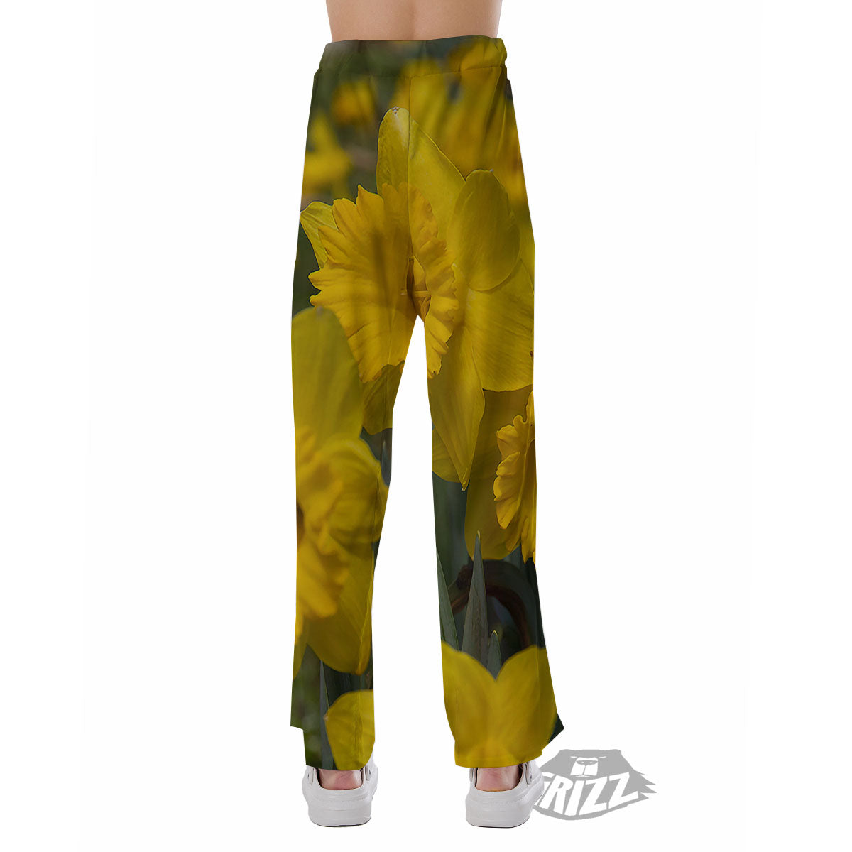Flower Daffodil Yellow Print Pajama Pants-grizzshop