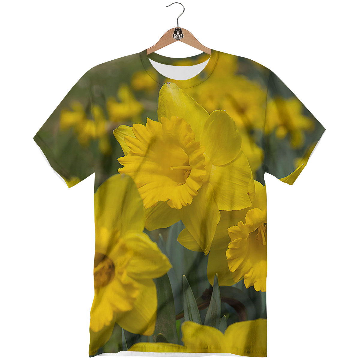 Flower Daffodil Yellow Print T-Shirt-grizzshop