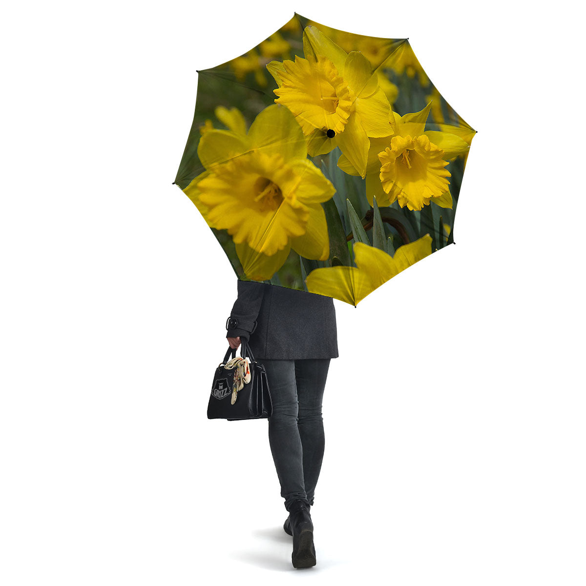 Flower Daffodil Yellow Print Umbrella-grizzshop