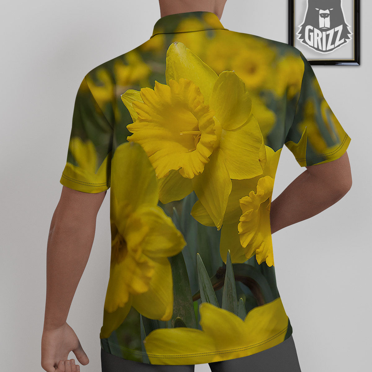 Flower Daffodil Yellow Print Untucked Shirts-grizzshop