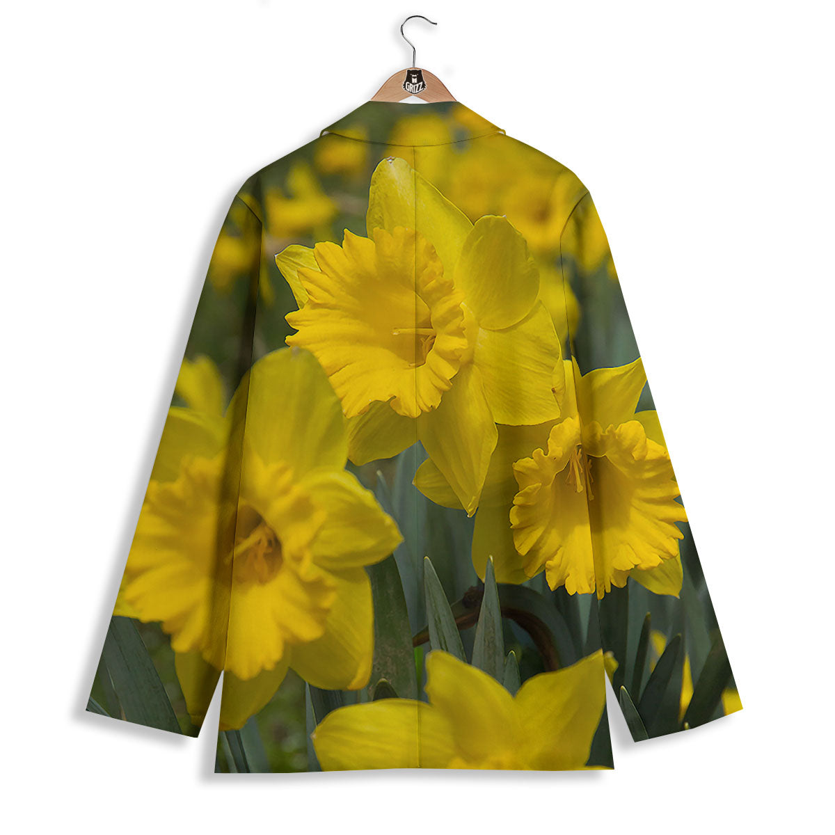 Flower Daffodil Yellow Print Women's Blazer-grizzshop