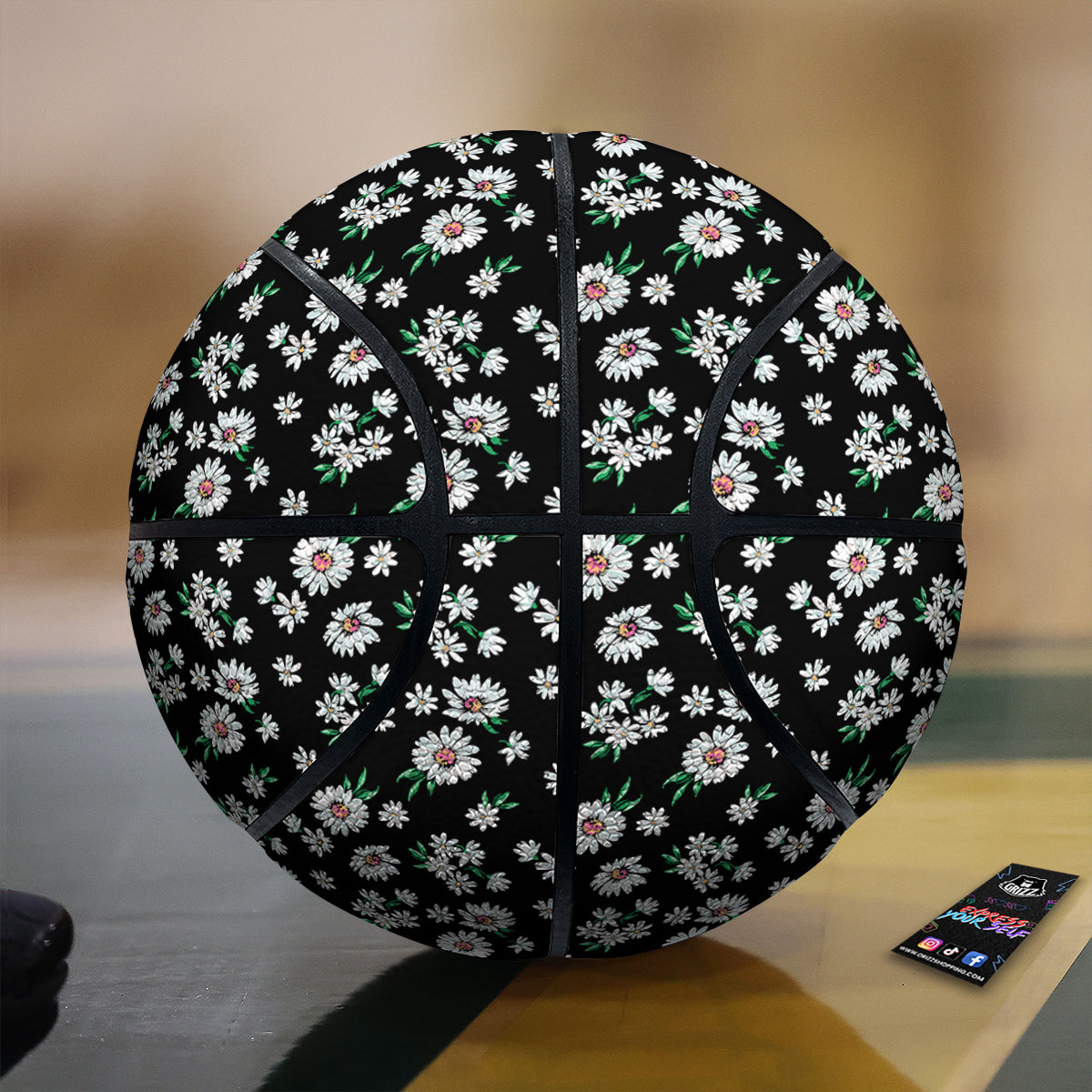 Flower Daisy Print Pattern Basketball-grizzshop