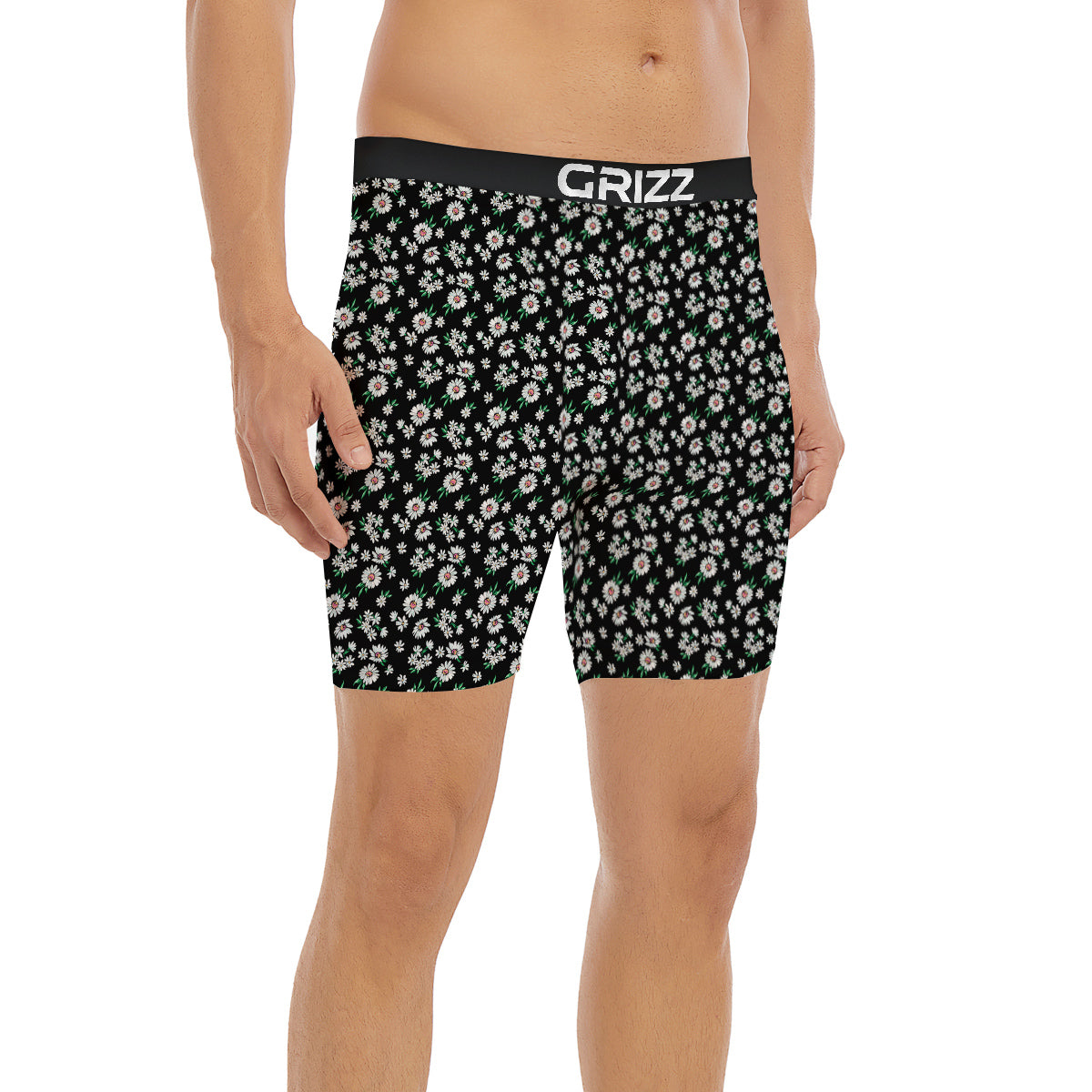 Flower Daisy Print Pattern Boxer Briefs-grizzshop