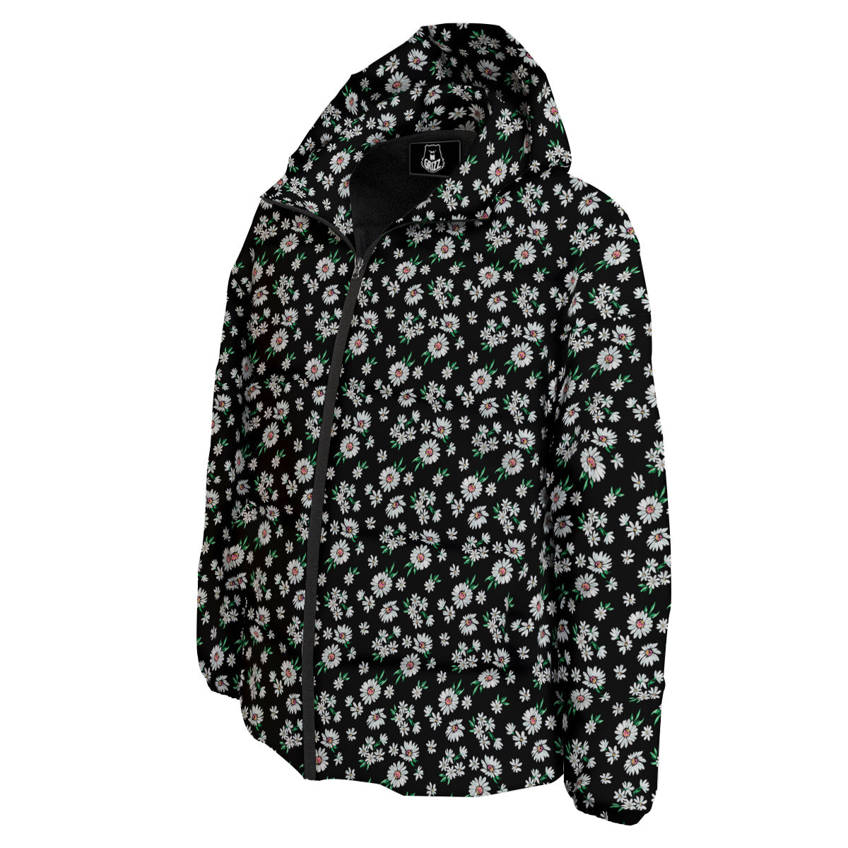 Flower Daisy Print Pattern Down Jacket-grizzshop