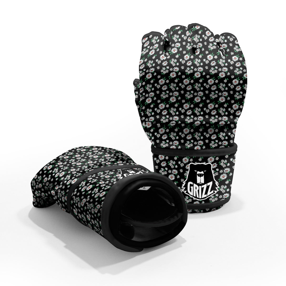 Flower Daisy Print Pattern MMA Gloves-grizzshop