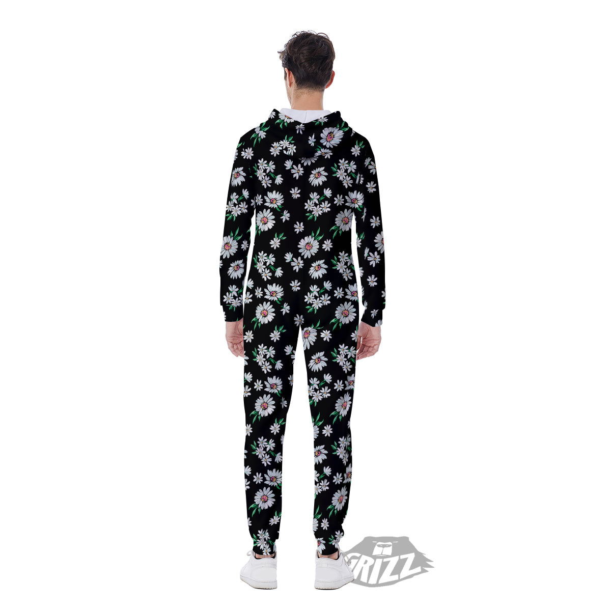Flower Daisy Print Pattern Men's Jumpsuit-grizzshop