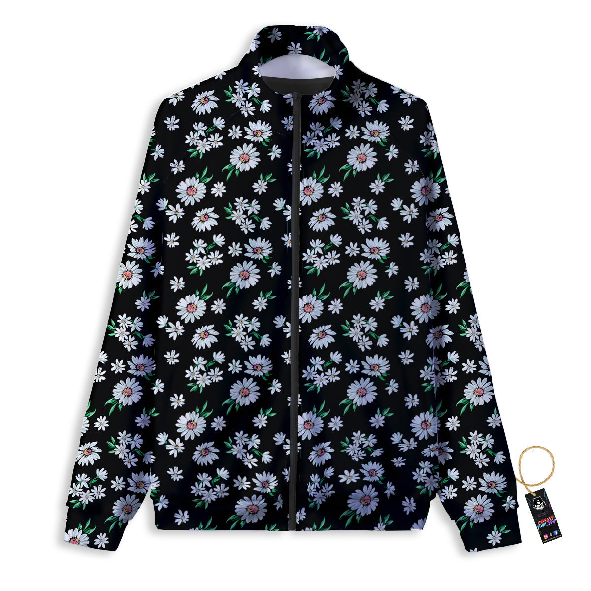 Flower Daisy Print Pattern Track Jacket-grizzshop