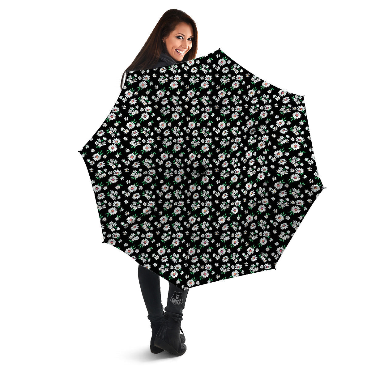 Flower Daisy Print Pattern Umbrella-grizzshop