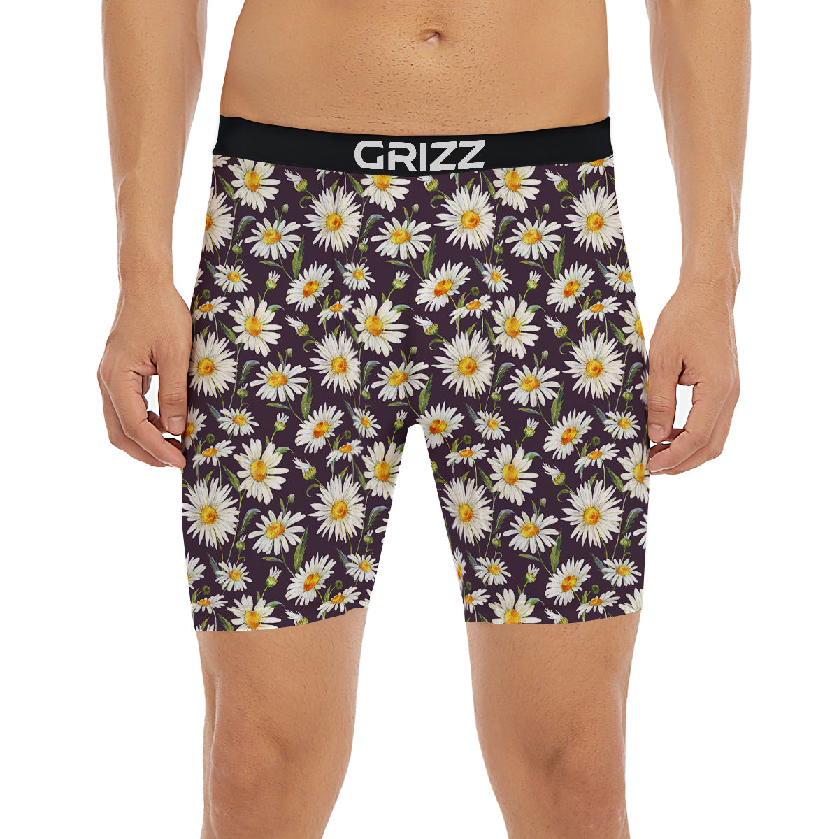Flower Daisy Watercolor Print Pattern Boxer Briefs-grizzshop