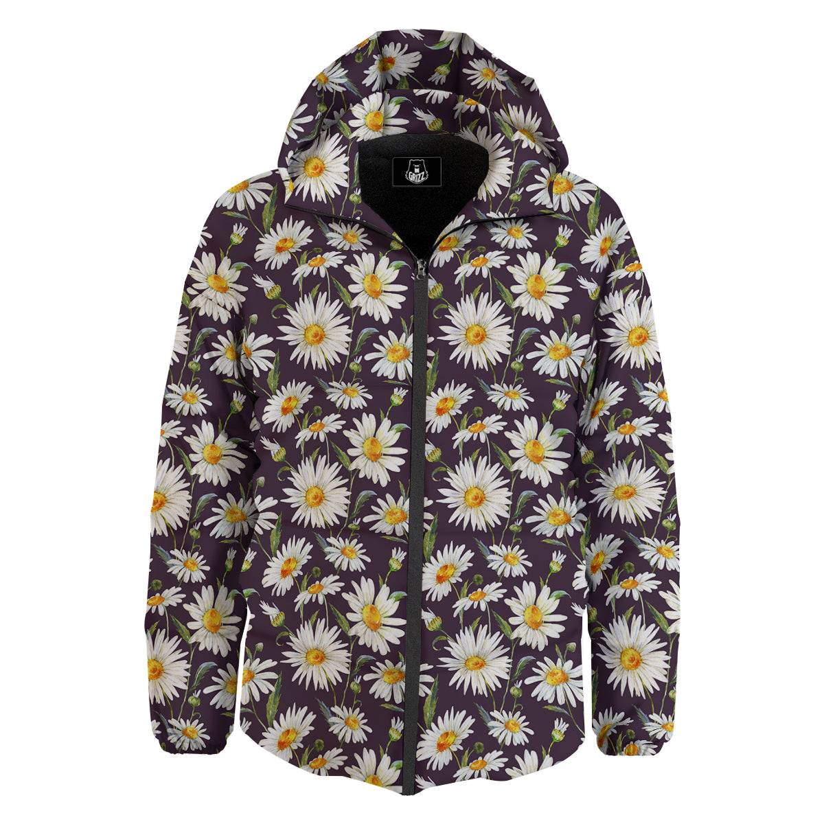 Flower Daisy Watercolor Print Pattern Down Jacket-grizzshop
