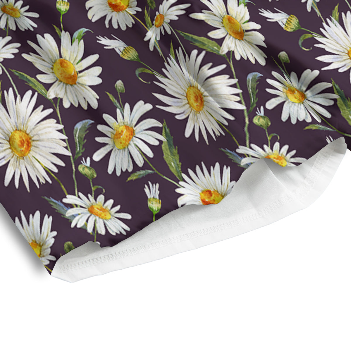 Flower Daisy Watercolor Print Pattern Men's Athletic Shorts