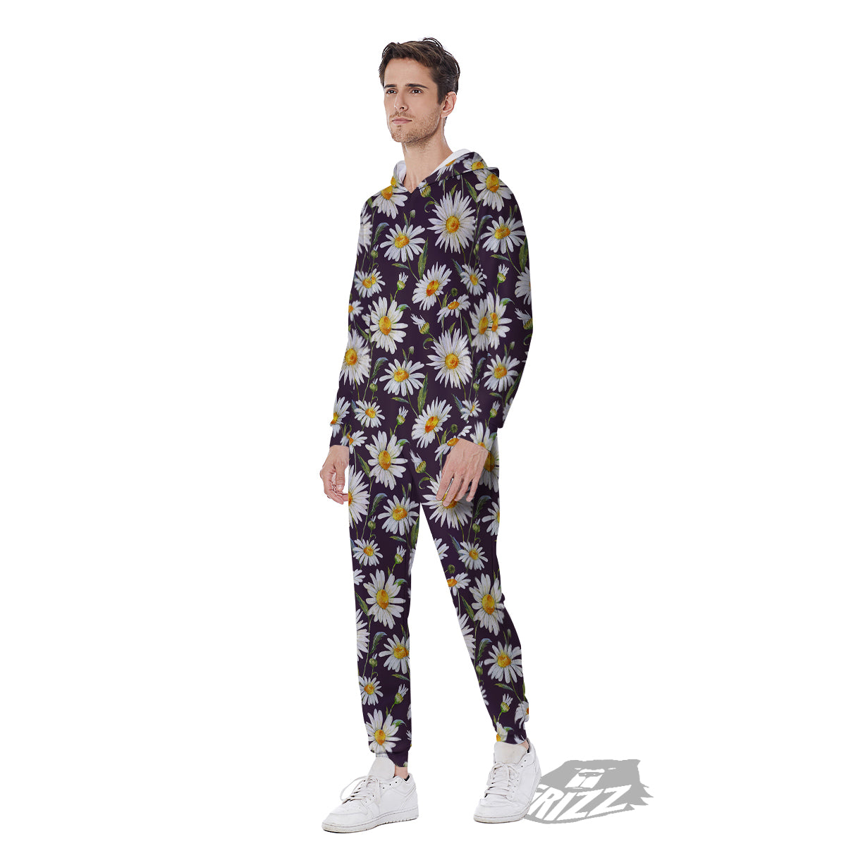 Flower Daisy Watercolor Print Pattern Men's Jumpsuit-grizzshop