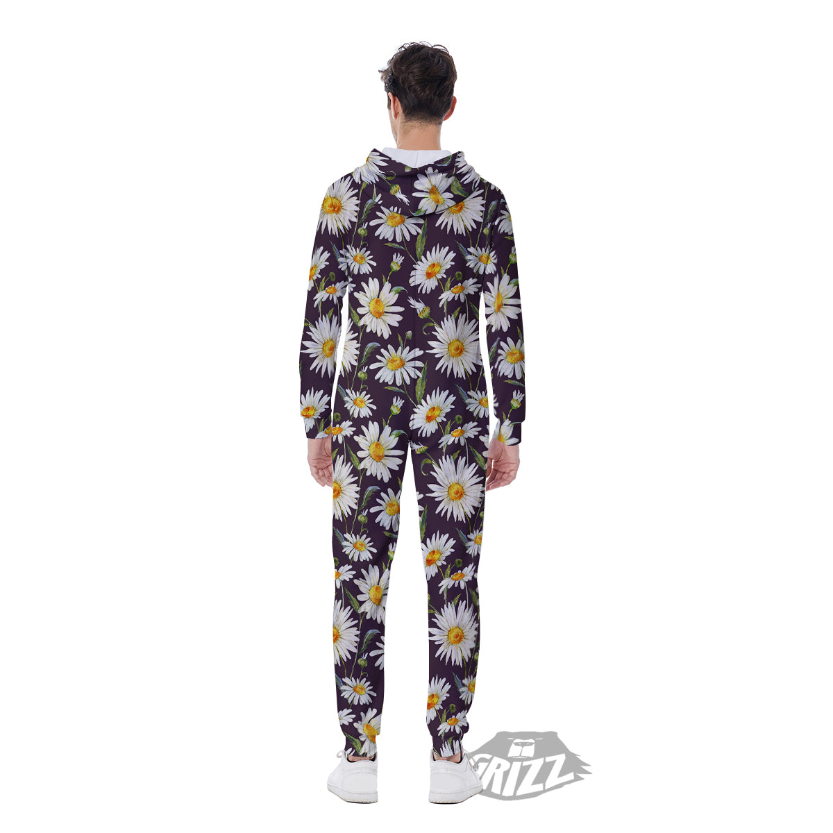 Flower Daisy Watercolor Print Pattern Men's Jumpsuit-grizzshop