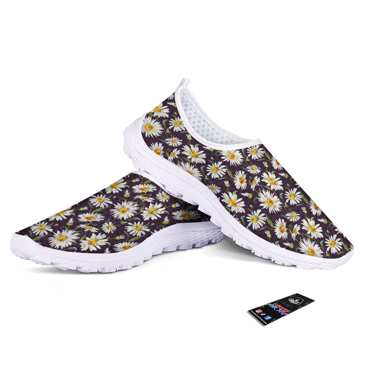 Flower Daisy Watercolor Print Pattern Nurse Shoes-grizzshop