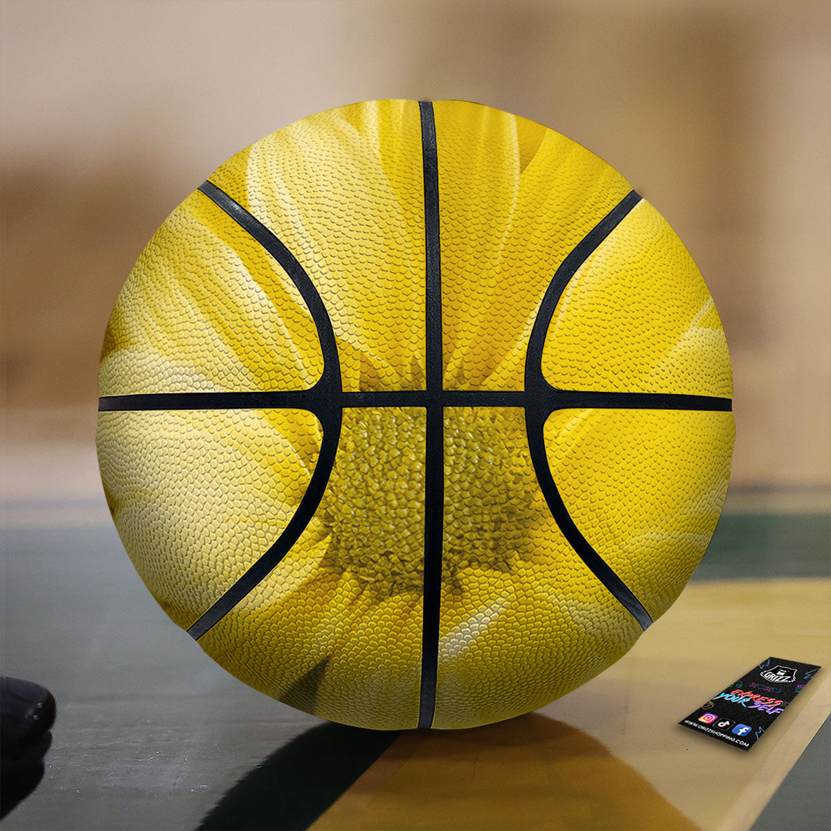 Flower Daisy Yellow Print Basketball
