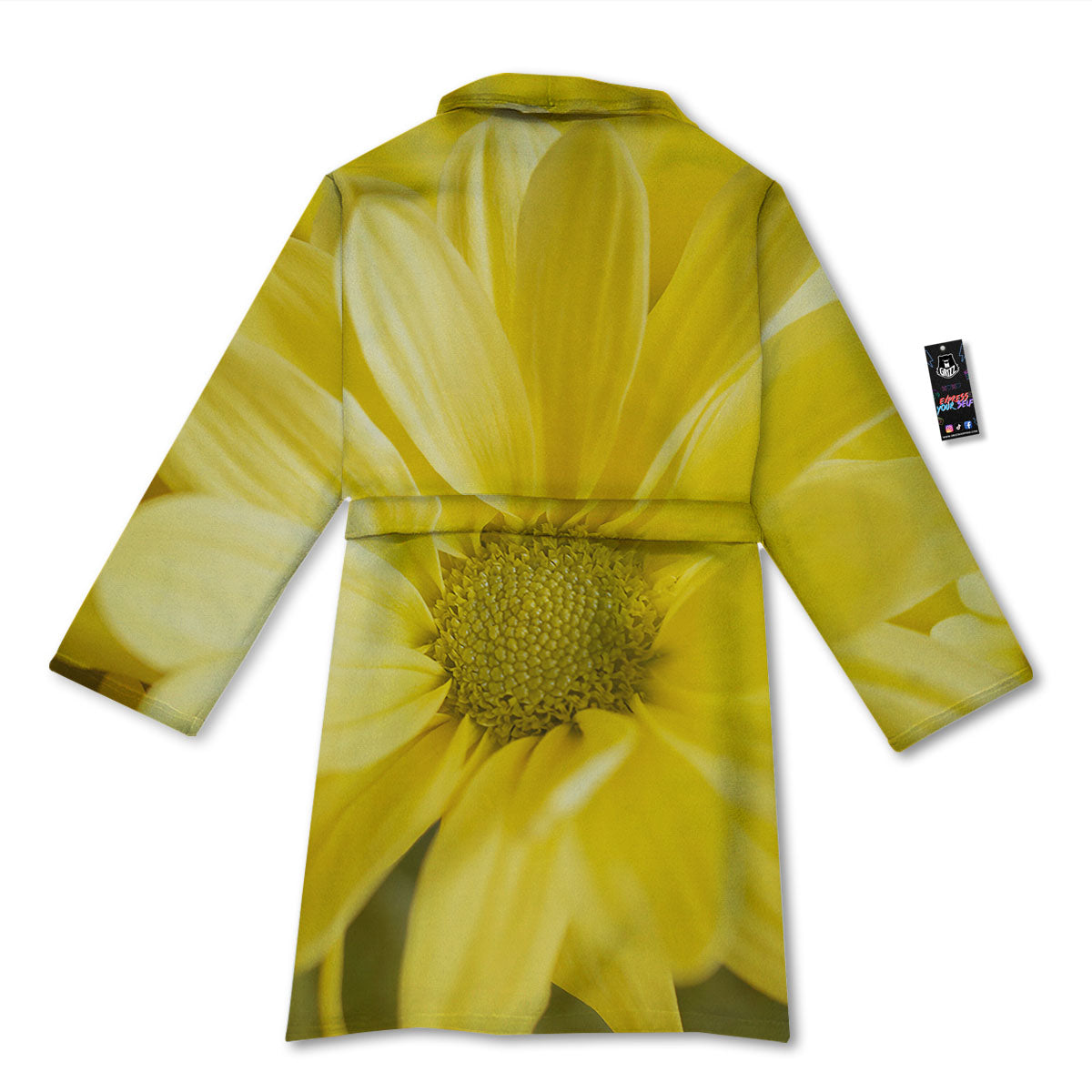 Flower Daisy Yellow Print Bathrobe-grizzshop