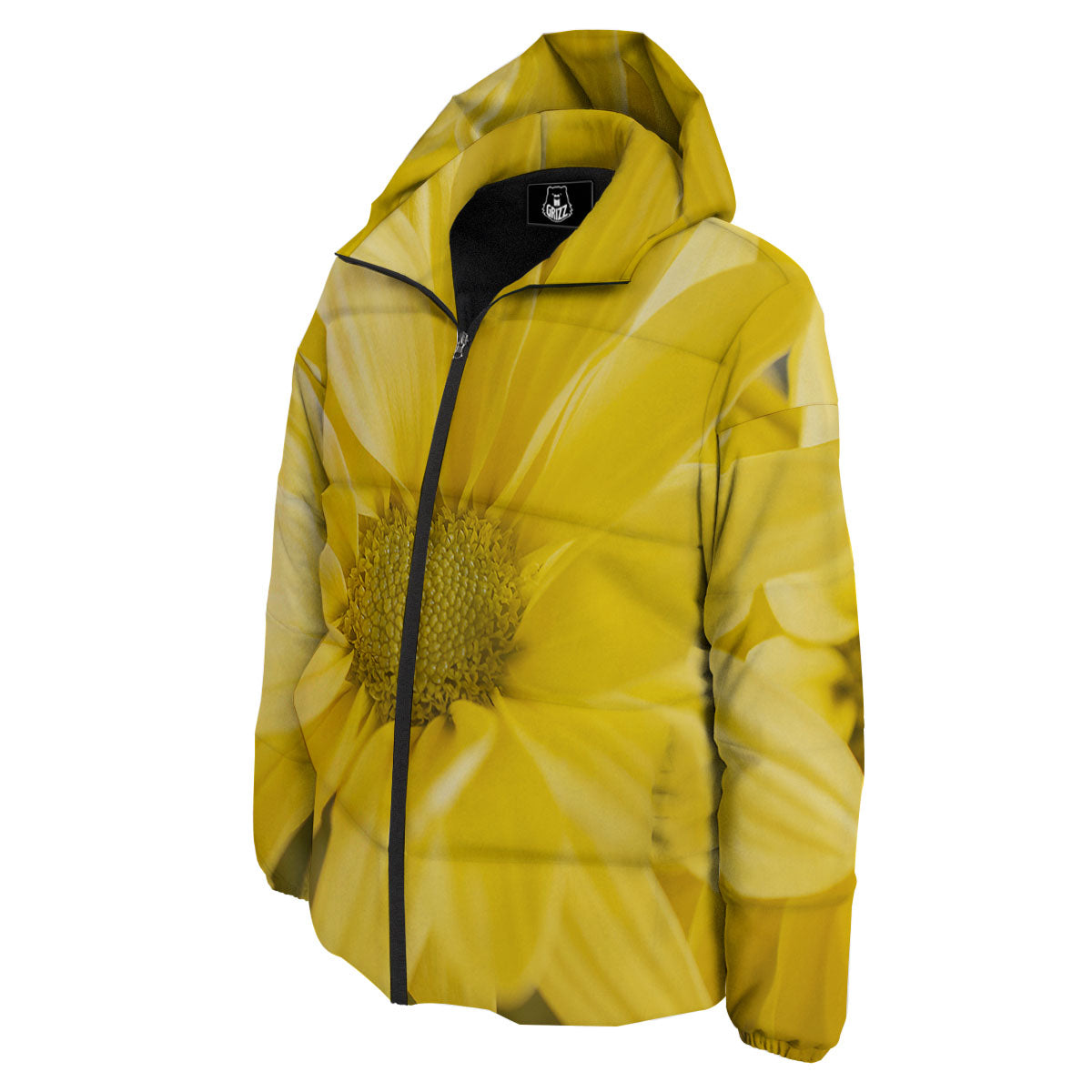 Flower Daisy Yellow Print Down Jacket-grizzshop