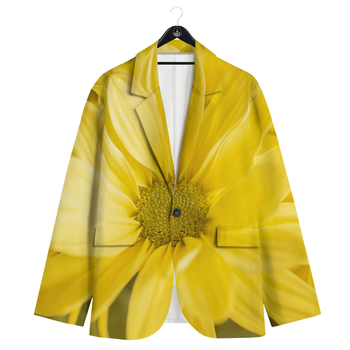 Flower Daisy Yellow Print Men's Sport Coat-grizzshop