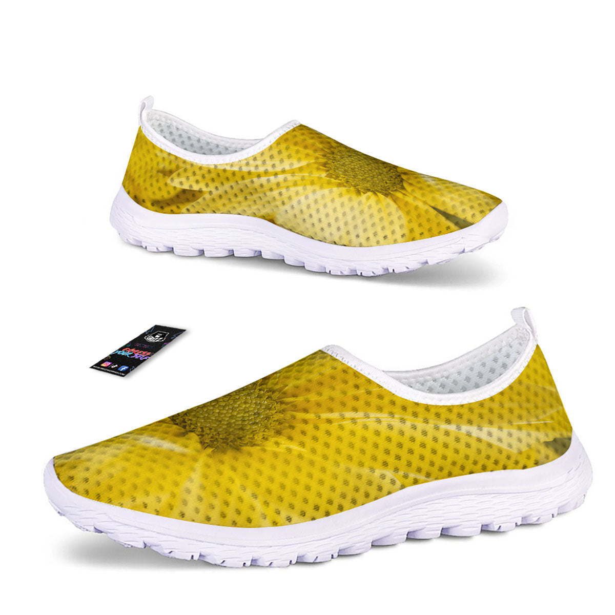 Flower Daisy Yellow Print Nurse Shoes-grizzshop