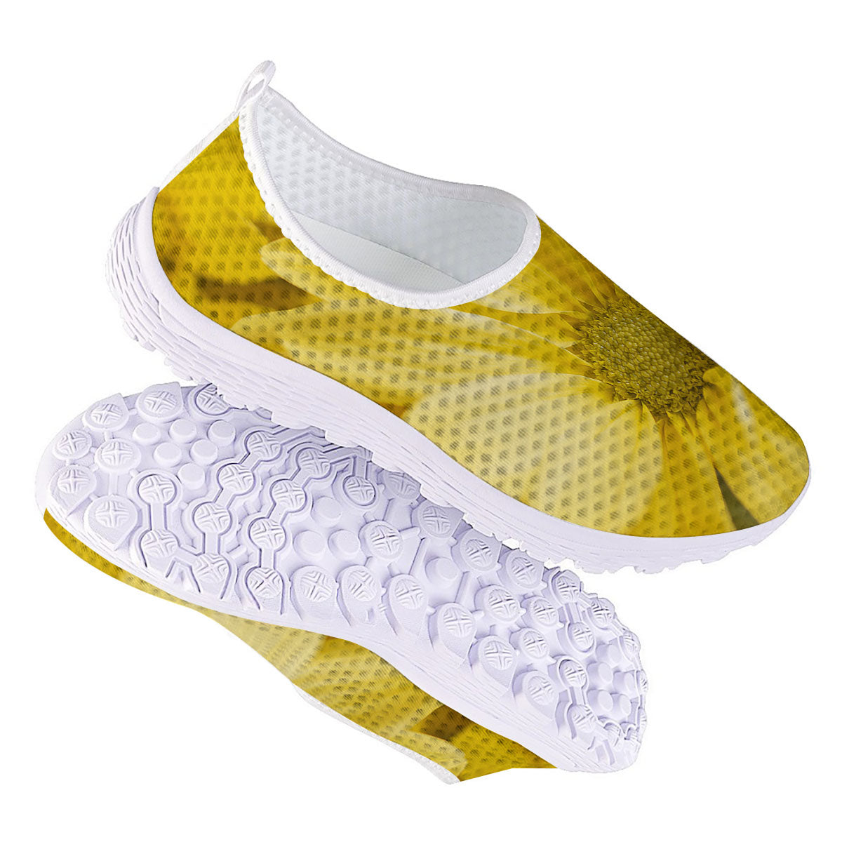 Flower Daisy Yellow Print Nurse Shoes-grizzshop