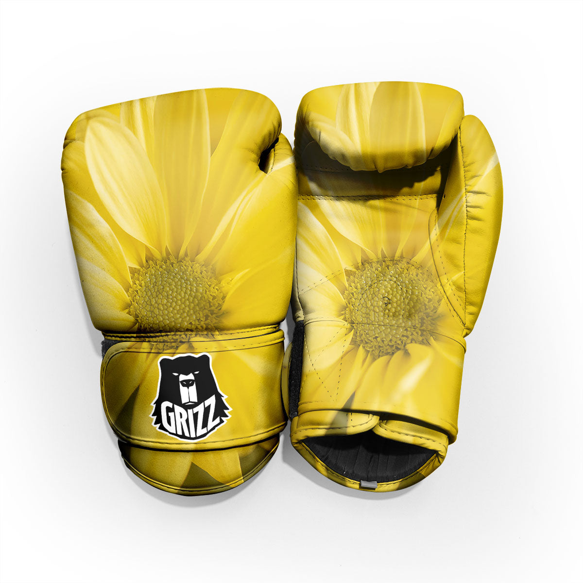 Flower Daisy Yellow Print Pro Boxing Glove