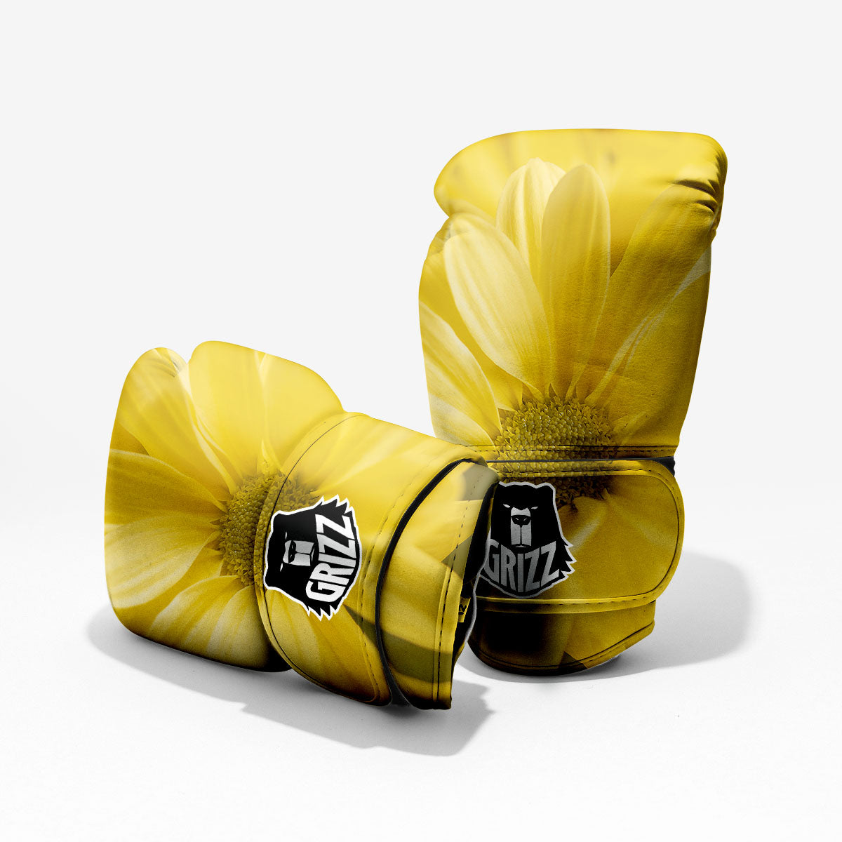 Flower Daisy Yellow Print Pro Boxing Glove