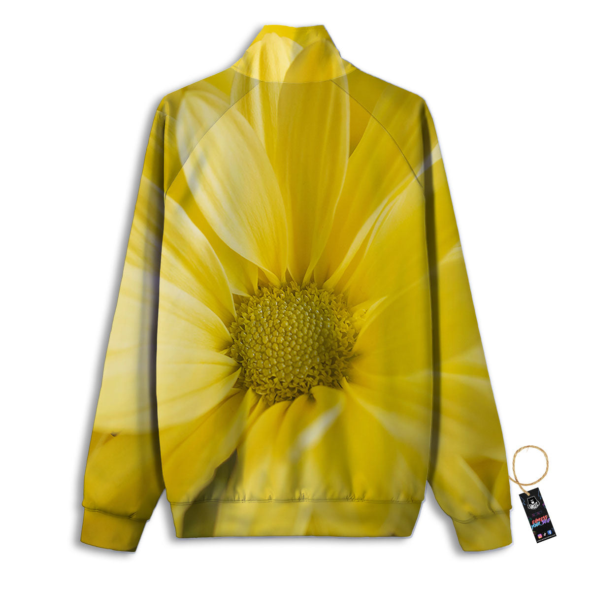 Flower Daisy Yellow Print Track Jacket-grizzshop