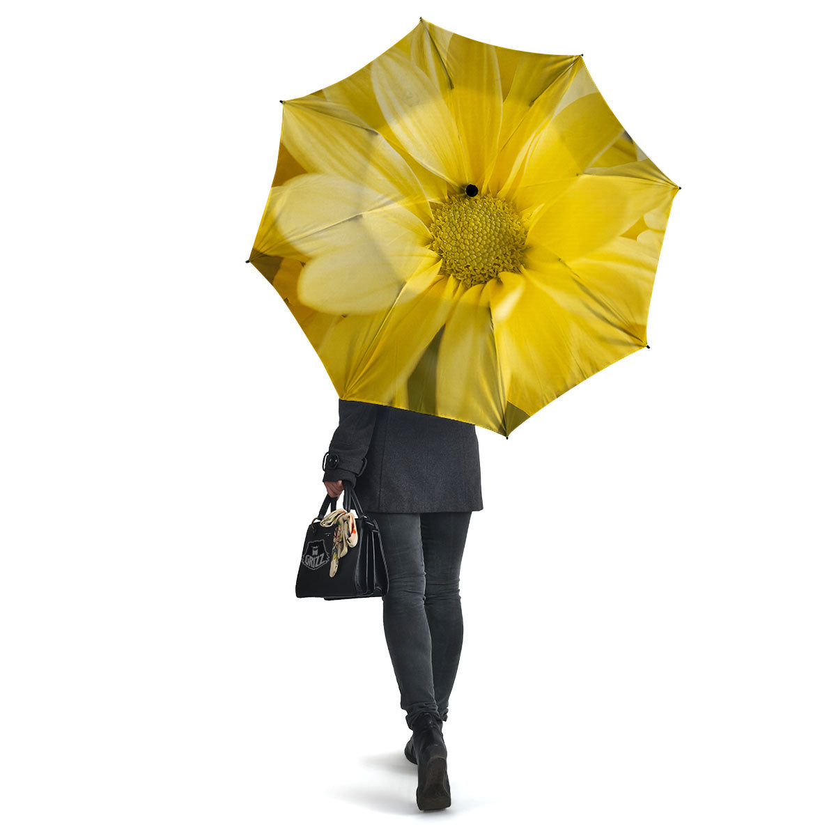 Flower Daisy Yellow Print Umbrella-grizzshop