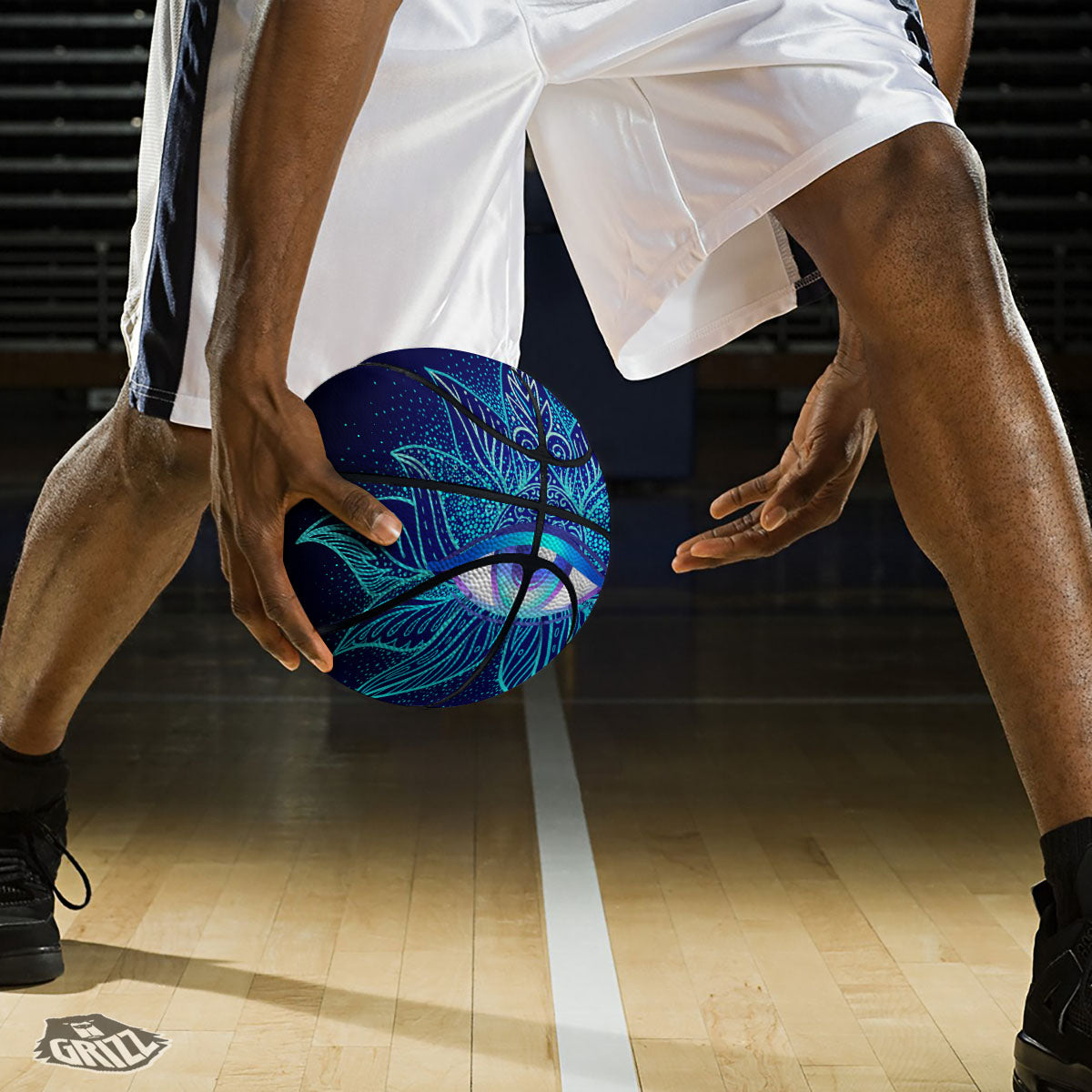 Flower Eye Of Providence Print Basketball-grizzshop
