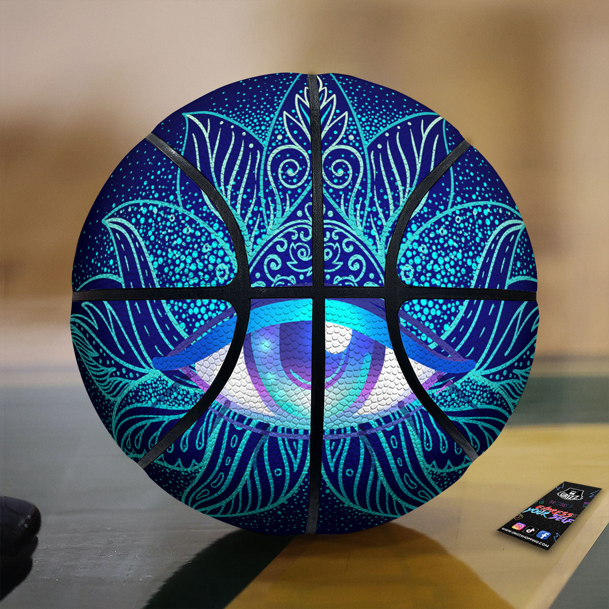 Flower Eye Of Providence Print Basketball-grizzshop