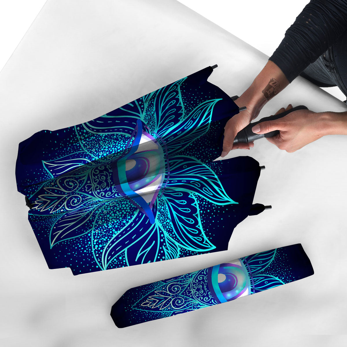 Flower Eye Of Providence Print Umbrella-grizzshop