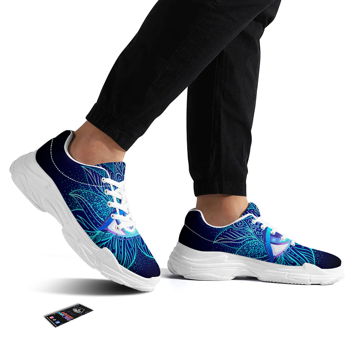 Flower Eye Of Providence Print White Chunky Shoes-grizzshop