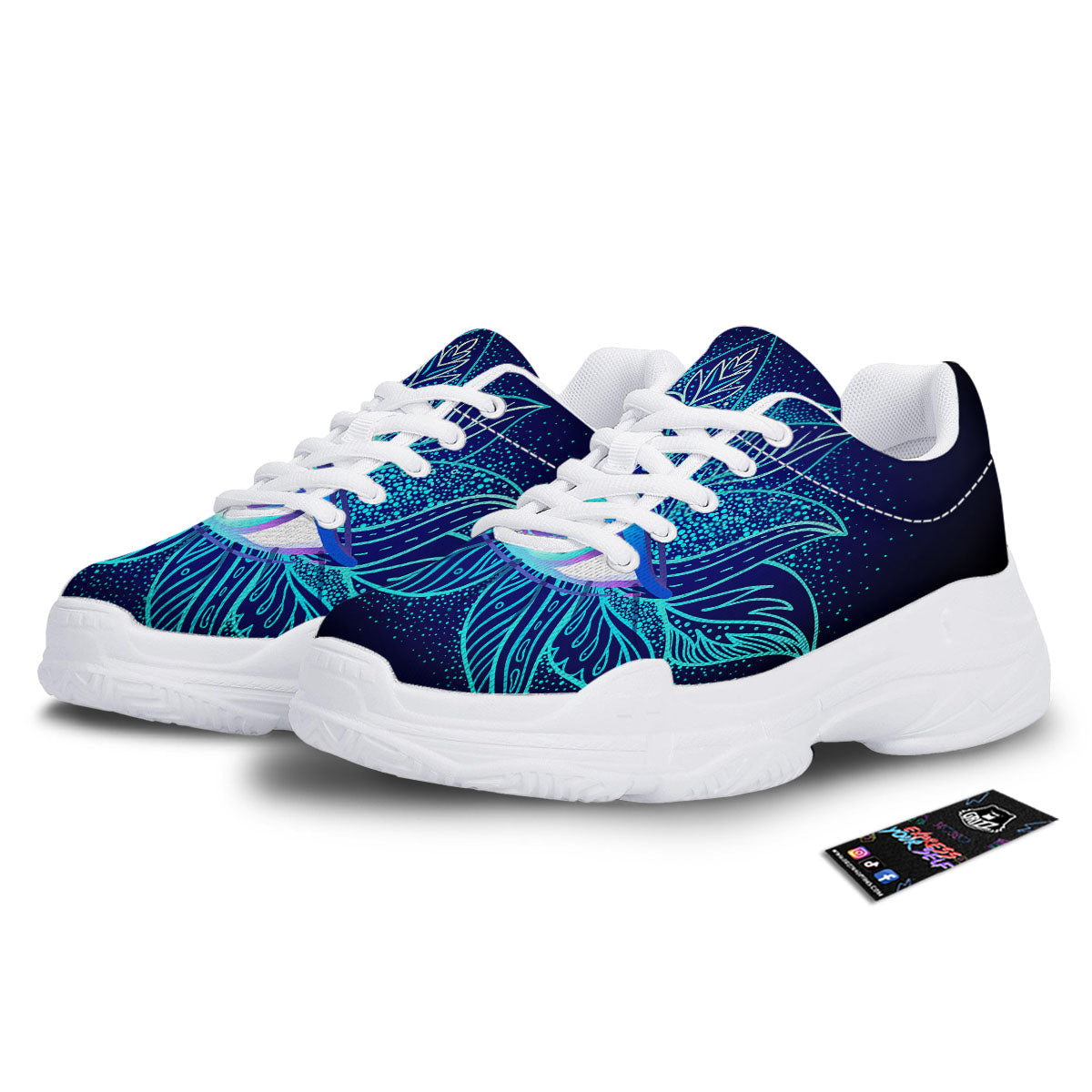 Flower Eye Of Providence Print White Chunky Shoes-grizzshop