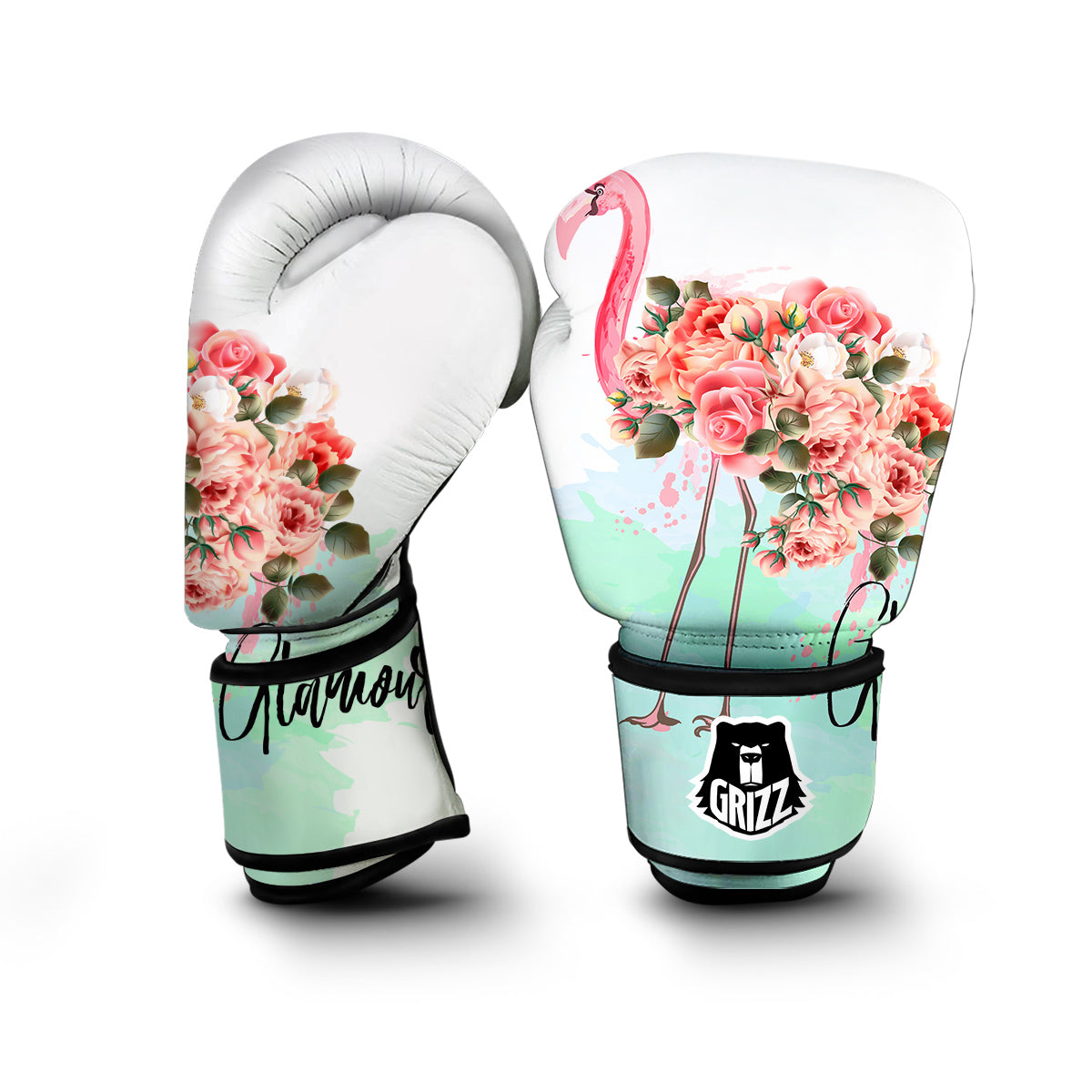 Flower Flamingo Boxing Gloves-grizzshop