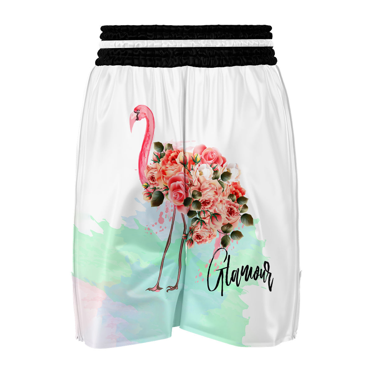 Flower Flamingo Boxing Shorts-grizzshop