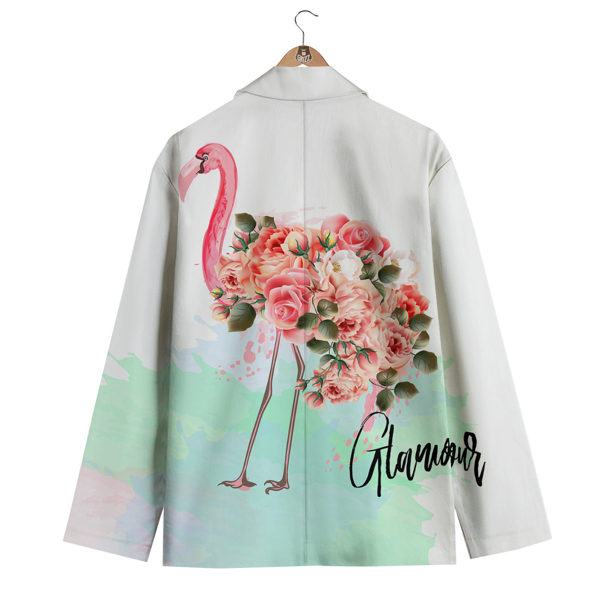 Flower Flamingo Men's Blazer-grizzshop