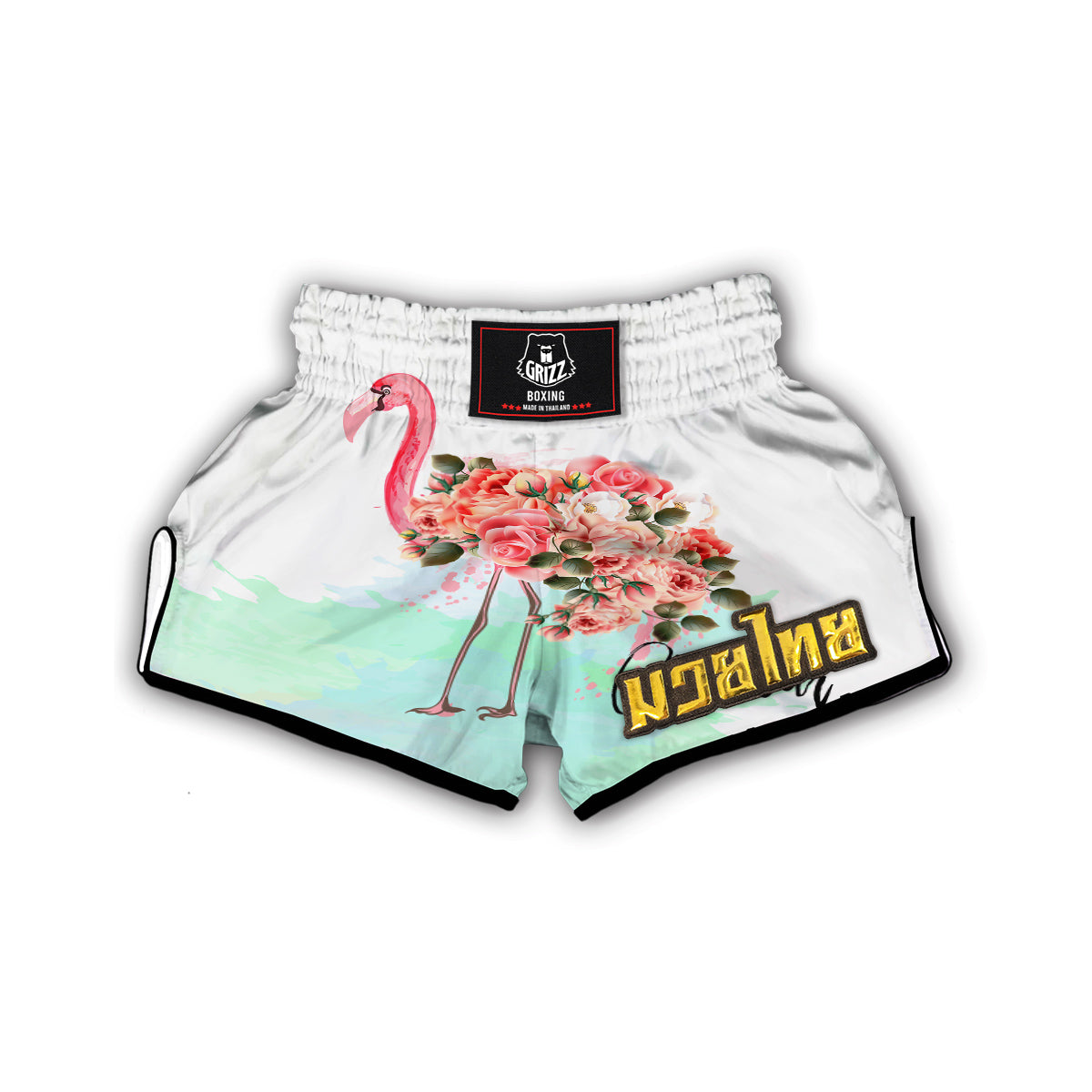 Flower Flamingo Muay Thai Boxing Shorts-grizzshop