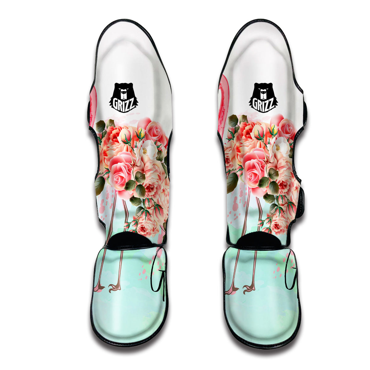 Flower Flamingo Muay Thai Shin Guards-grizzshop