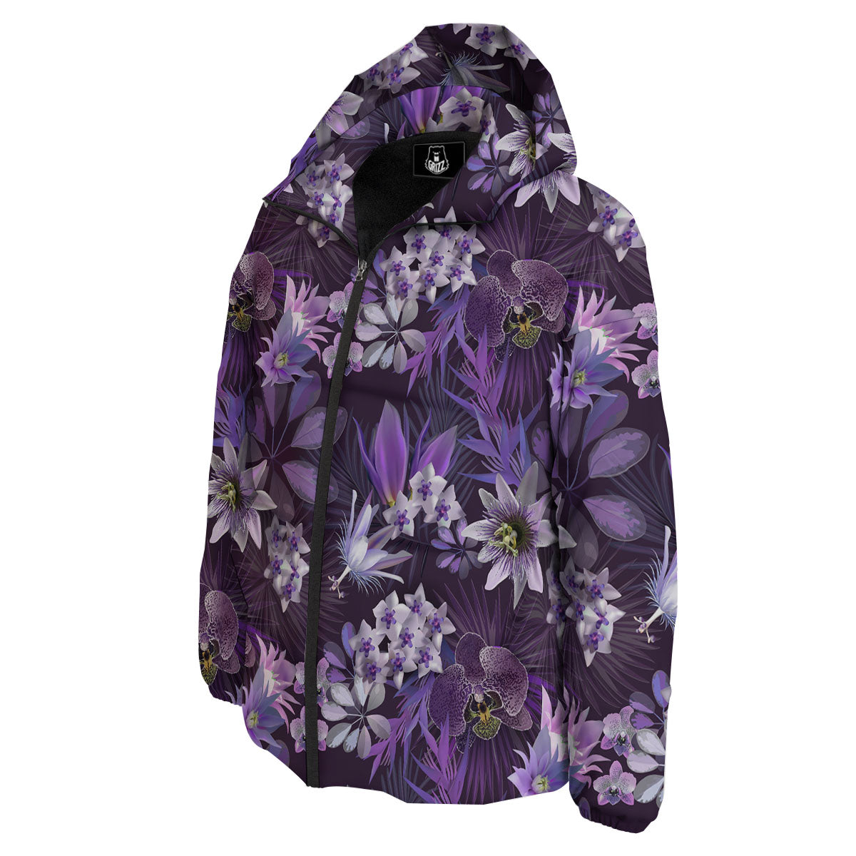Flower Floral Purple Print Pattern Down Jacket-grizzshop