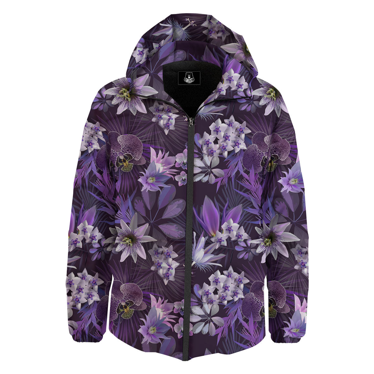 Flower Floral Purple Print Pattern Down Jacket-grizzshop