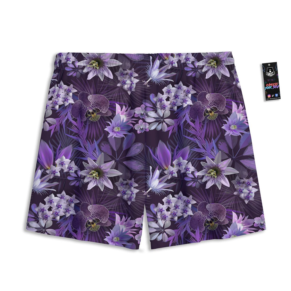 Flower Floral Purple Print Pattern Mesh Shorts