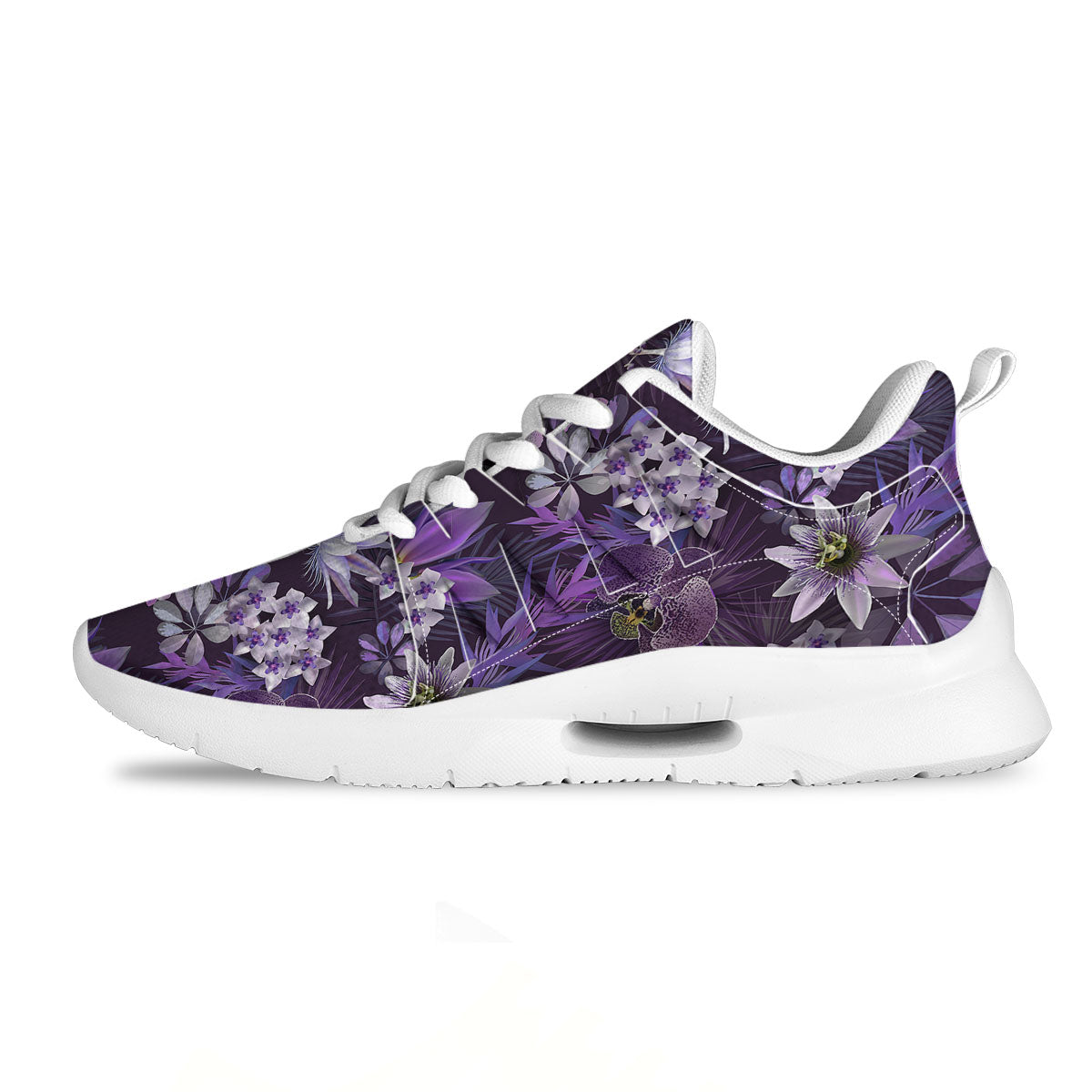 Flower Floral Purple Print Pattern Tennis Shoes-grizzshop