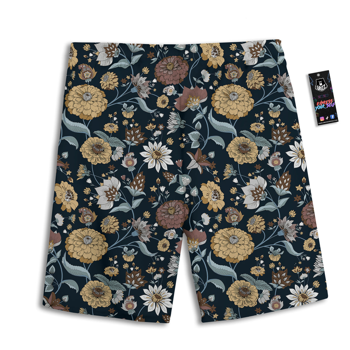 Flower Floral Vintage Print Pattern Men's Athletic Shorts