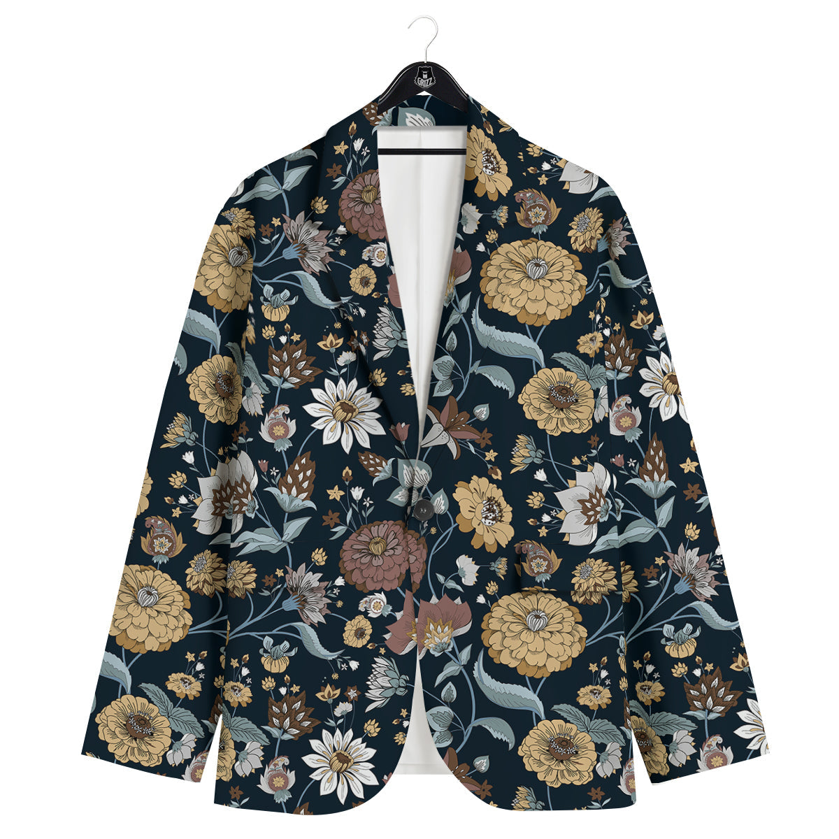 Flower Floral Vintage Print Pattern Men's Sport Coat-grizzshop